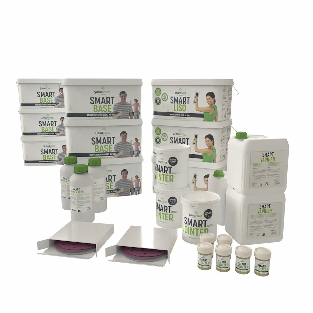 Mega Kit de microcemento para baños, duchas y cocinas para 24 m² de superficies no absorbentes